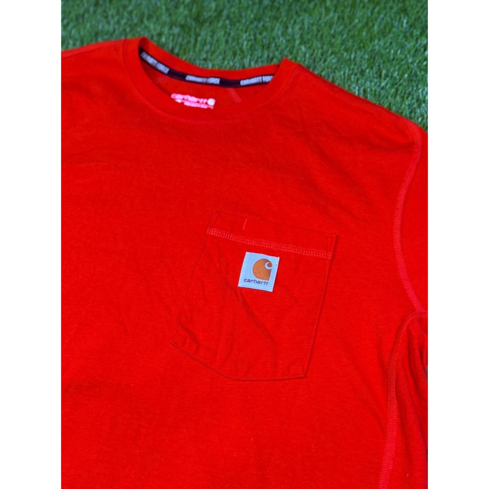 Carhartt Force Relaxed Fit Pocket T-Shirt Mens Large Red Short Sleeve Tee